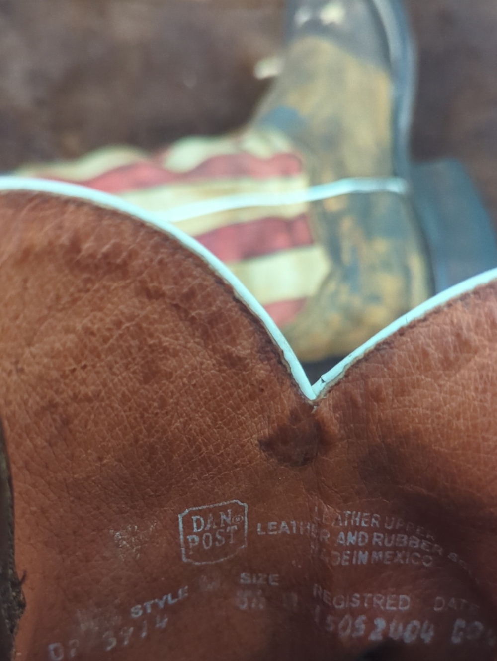 DAN POST DP3914 "Betsy" American Flag cowgirl western boots square toe sz 8.5 - Picture 13 of 15